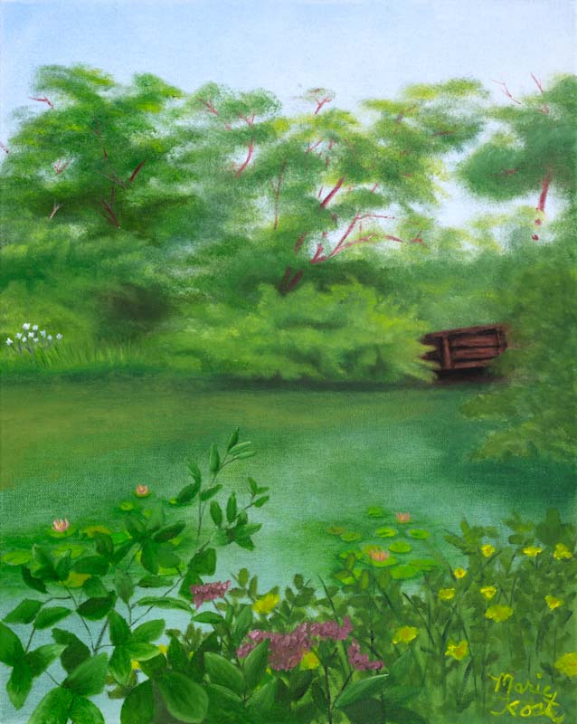 “Little Wooden Bridge in The Woods” - Oil on canvas digital print 16”x 20”